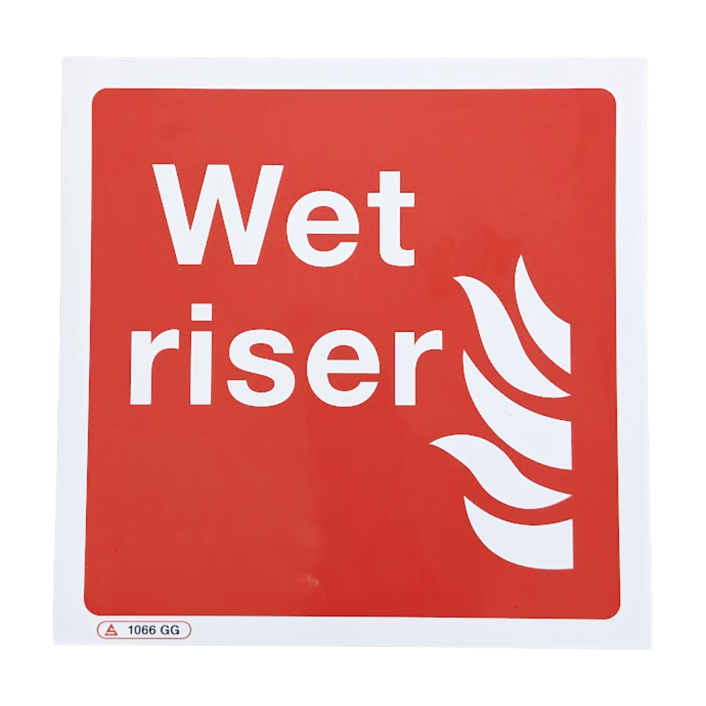 Wet Riser Sticker for Solid Door | Clear identification for wet risers
