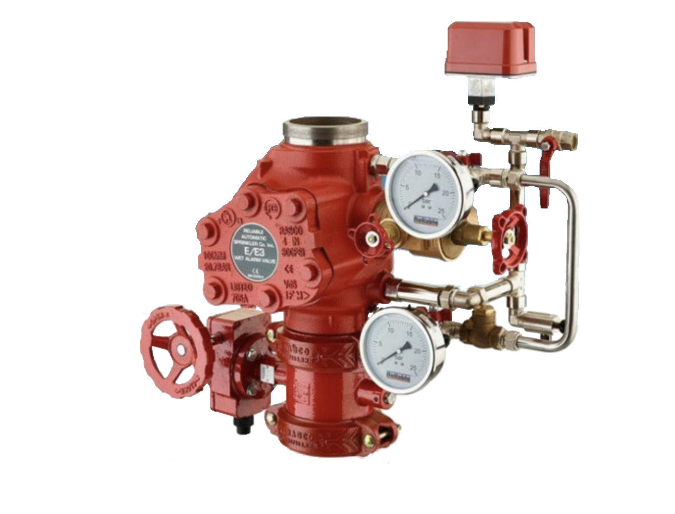 200mm Fully Assembled Grooved/Grooved Wet Alarm Valve c/w E2 Stainless Steel LPC Euro Trim & Gauges